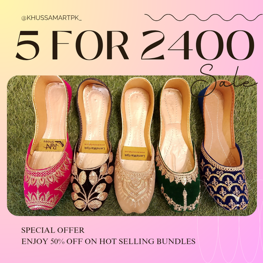 RAJJO Deal# 9 Blue, Green, Cream, Black, Pink